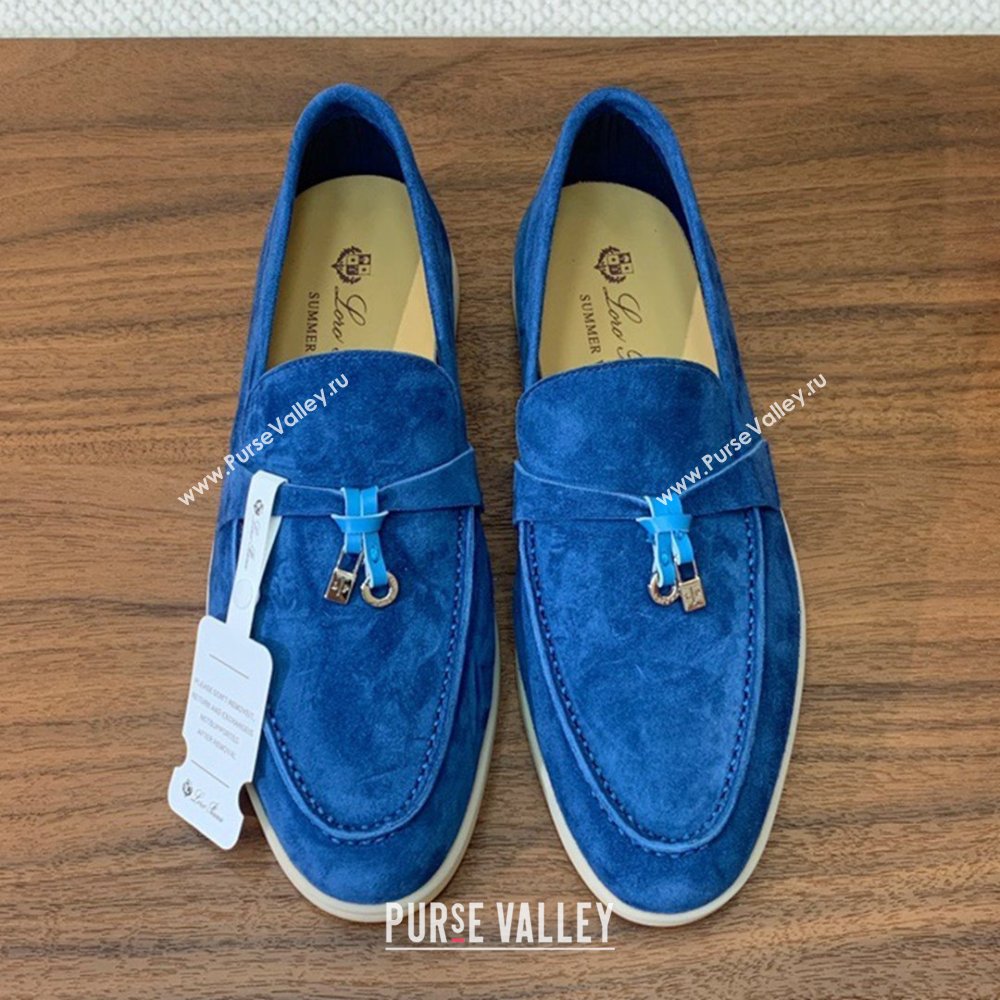 Loro Piana Summer Charms Walk Loafer in Suede LP110406 Blue 2025 (HH-25110406)
