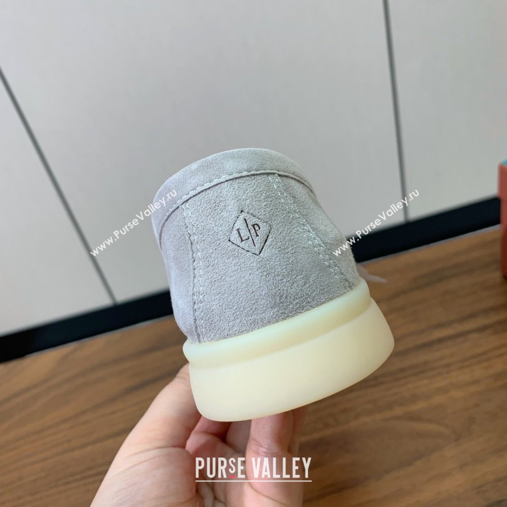 Loro Piana Summer Charms Walk Loafer in Suede LP110419 Pearl Grey 2025 (HH-25110419)