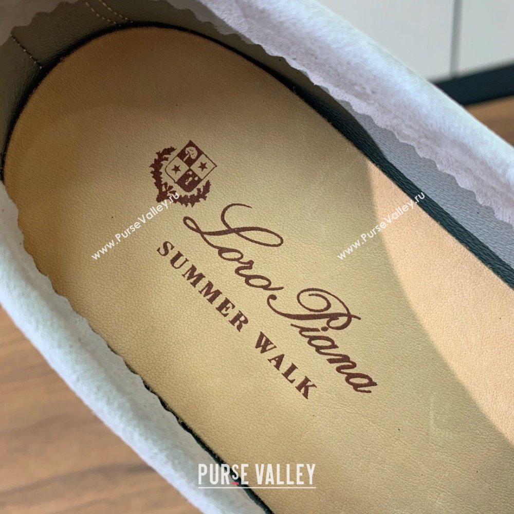 Loro Piana Summer Charms Walk Loafer in Suede LP110419 Pearl Grey 2025 (HH-25110419)