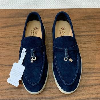 Loro Piana Summer Charms Walk Loafer in Suede LP110418 Deep Blue 2025 (HH-25110418)