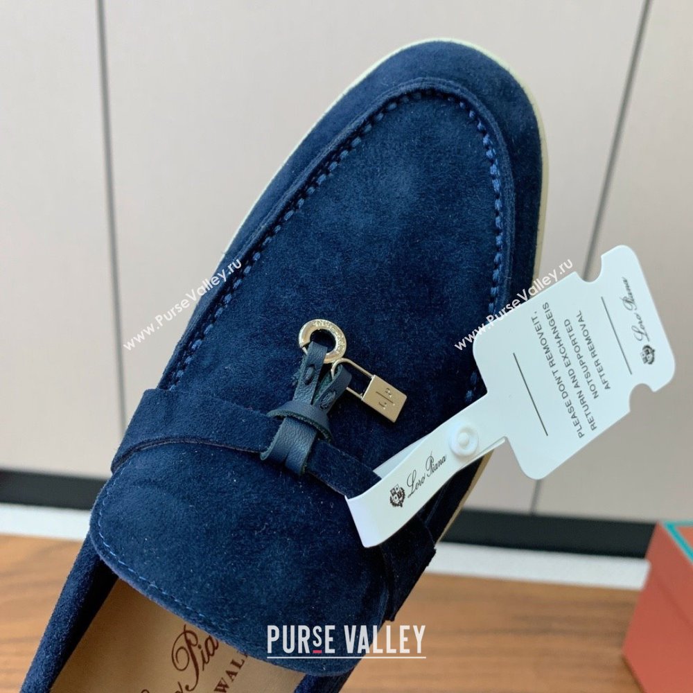 Loro Piana Summer Charms Walk Loafer in Suede LP110418 Deep Blue 2025 (HH-25110418)