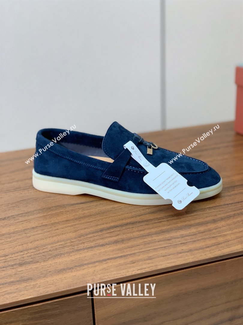 Loro Piana Summer Charms Walk Loafer in Suede LP110418 Deep Blue 2025 (HH-25110418)