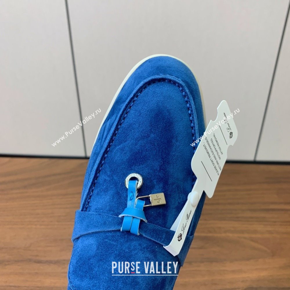 Loro Piana Summer Charms Walk Loafer in Suede LP110406 Blue 2025 (HH-25110406)