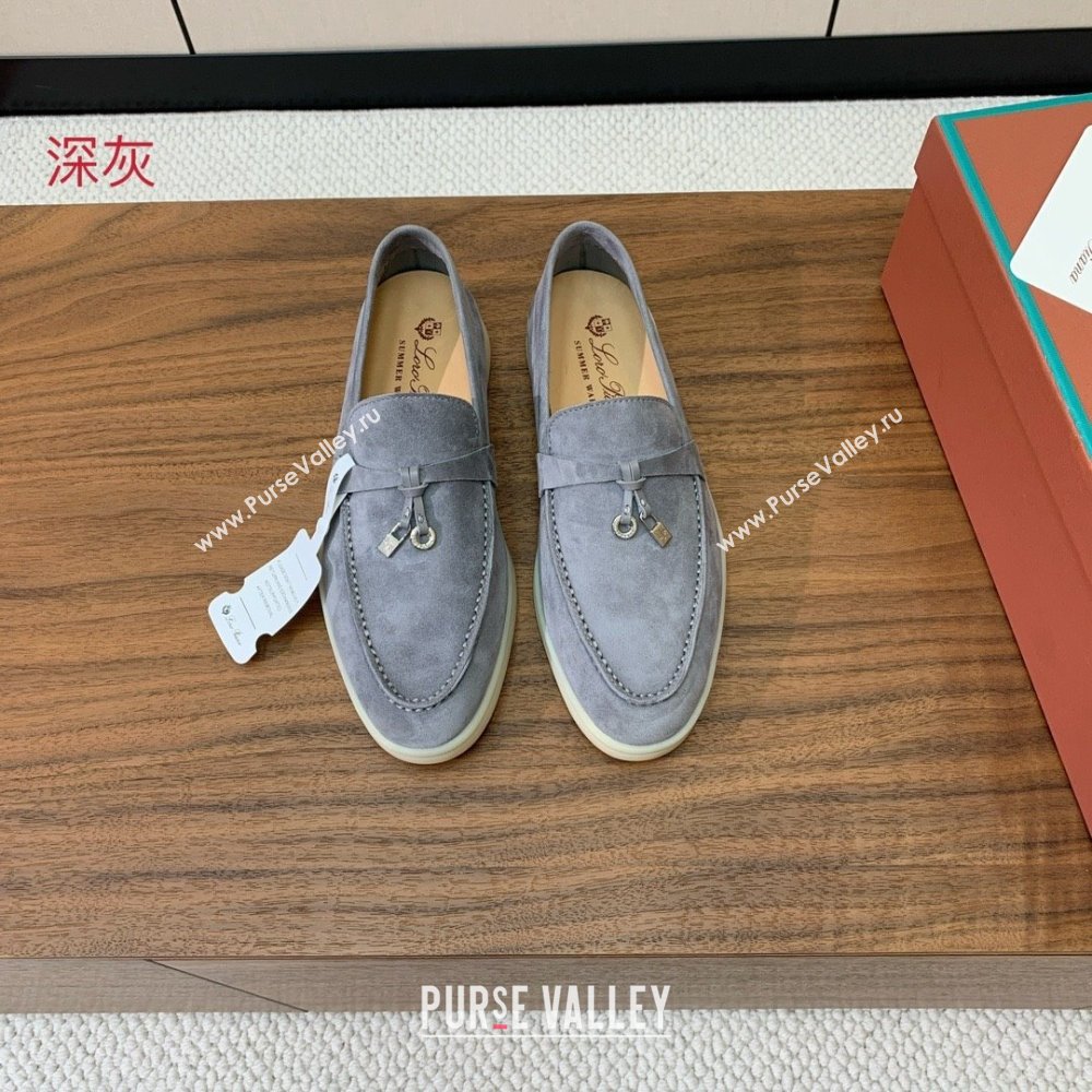 Loro Piana Summer Charms Walk Loafer in Suede LP110420 Grey 2025 (HH-25110420)