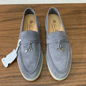 Loro Piana Summer Charms Walk Loafer in Suede LP110420 Grey 2025 (HH-25110420)