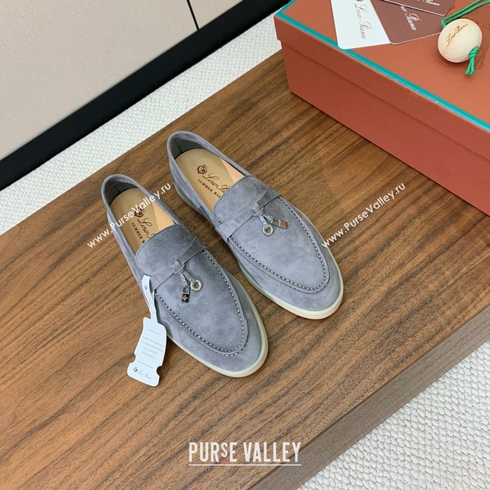 Loro Piana Summer Charms Walk Loafer in Suede LP110420 Grey 2025 (HH-25110420)