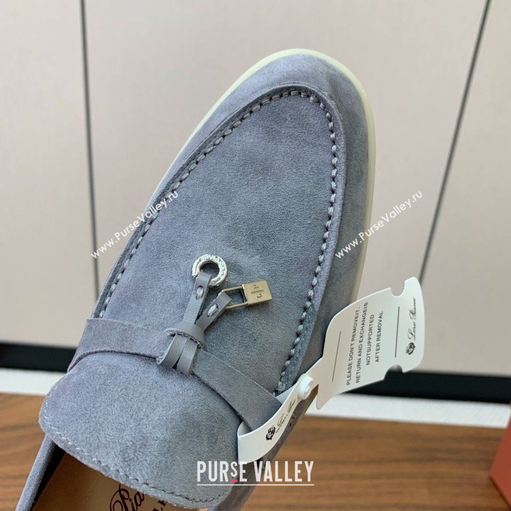 Loro Piana Summer Charms Walk Loafer in Suede LP110420 Grey 2025 (HH-25110420)