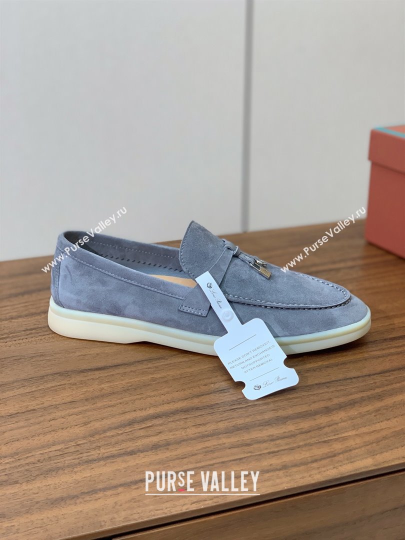 Loro Piana Summer Charms Walk Loafer in Suede LP110420 Grey 2025 (HH-25110420)