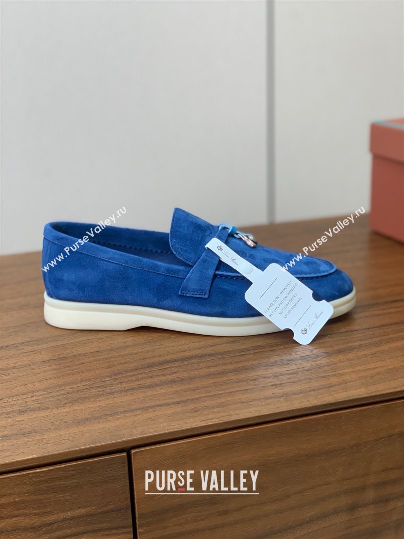 Loro Piana Summer Charms Walk Loafer in Suede LP110406 Blue 2025 (HH-25110406)