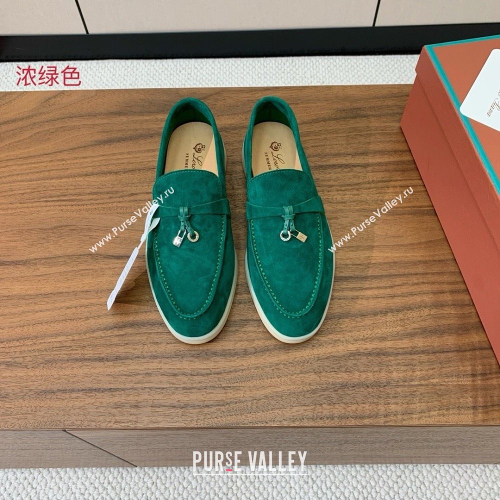 Loro Piana Summer Charms Walk Loafer in Suede LP110424 Green 2025 (HH-25110424)