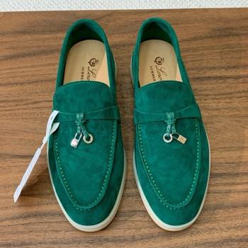 Loro Piana Summer Charms Walk Loafer in Suede LP110424 Green 2025 (HH-25110424)