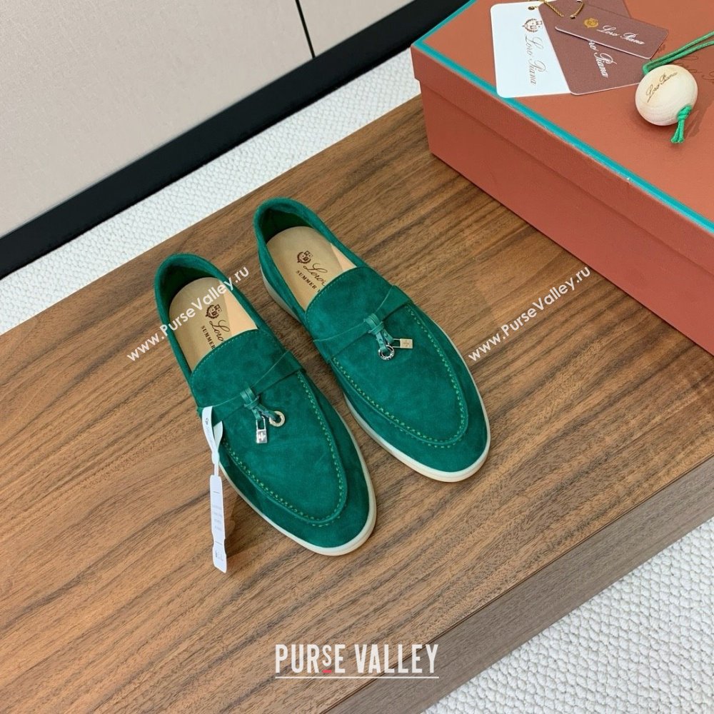 Loro Piana Summer Charms Walk Loafer in Suede LP110424 Green 2025 (HH-25110424)