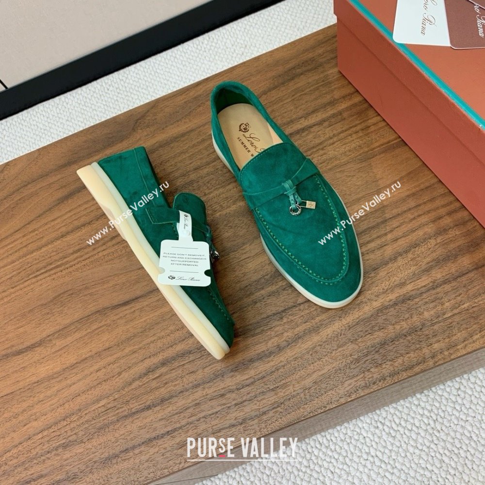 Loro Piana Summer Charms Walk Loafer in Suede LP110424 Green 2025 (HH-25110424)