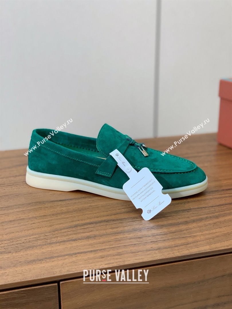 Loro Piana Summer Charms Walk Loafer in Suede LP110424 Green 2025 (HH-25110424)