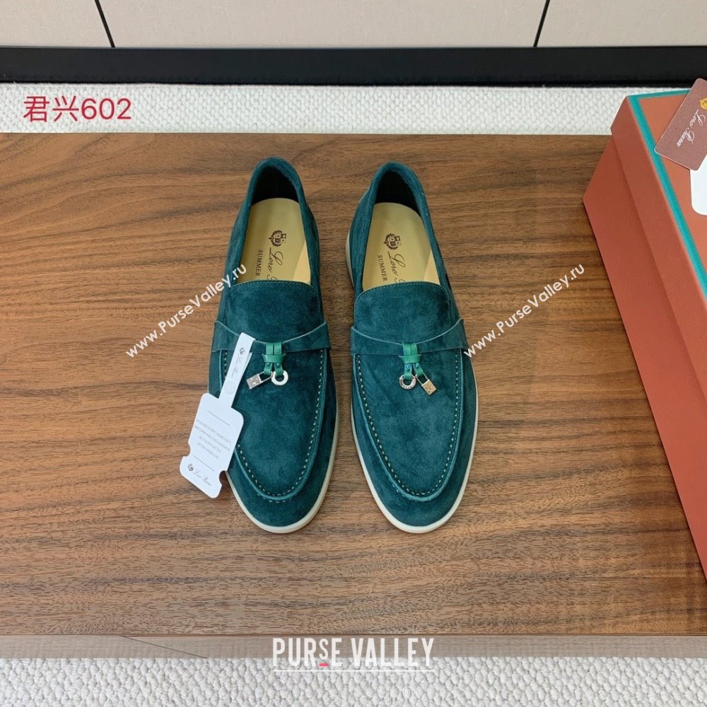 Loro Piana Summer Charms Walk Loafer in Suede LP110407 Green 2025 (HH-25110407)