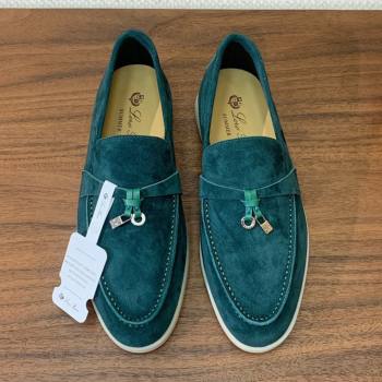 Loro Piana Summer Charms Walk Loafer in Suede LP110407 Green 2025 (HH-25110407)