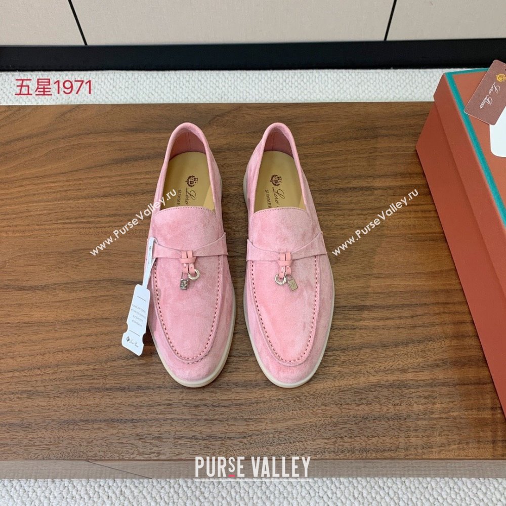 Loro Piana Summer Charms Walk Loafer in Suede LP110405 1971 Pink 2025 (HH-25110405)