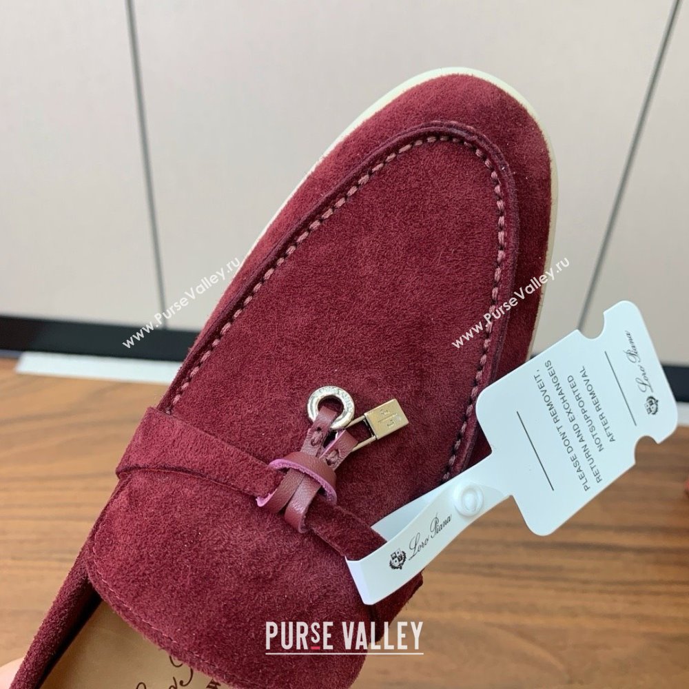 Loro Piana Summer Charms Walk Loafer in Suede LP110426 Burgundy 2025 (HH-25110426)