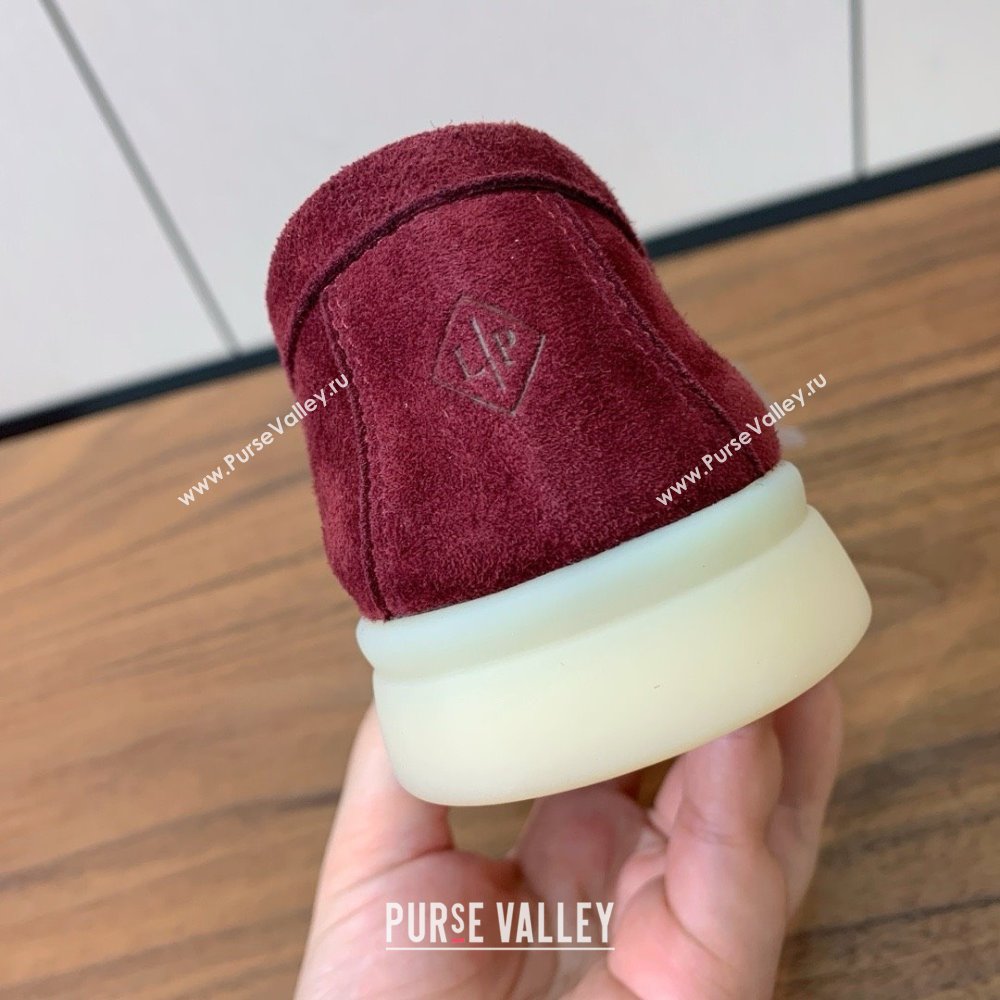 Loro Piana Summer Charms Walk Loafer in Suede LP110426 Burgundy 2025 (HH-25110426)