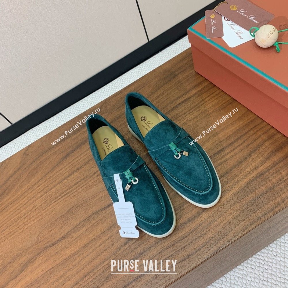 Loro Piana Summer Charms Walk Loafer in Suede LP110407 Green 2025 (HH-25110407)