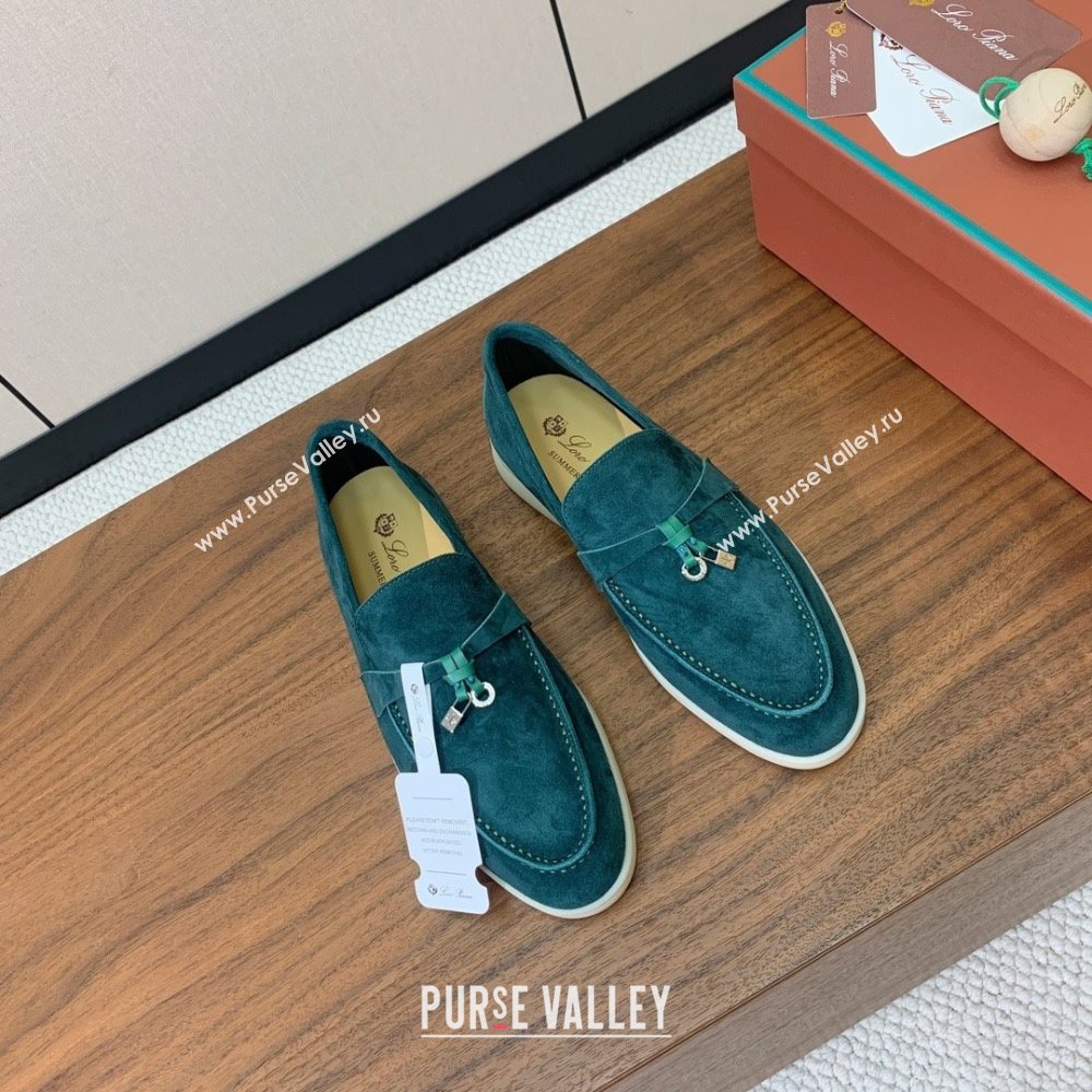 Loro Piana Summer Charms Walk Loafer in Suede LP110407 Green 2025 (HH-25110407)