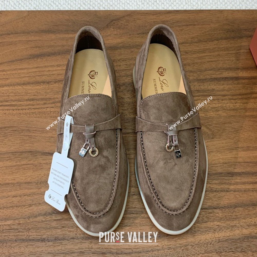Loro Piana Summer Charms Walk Loafer in Suede LP110408 Grey 2025 (HH-25110408)