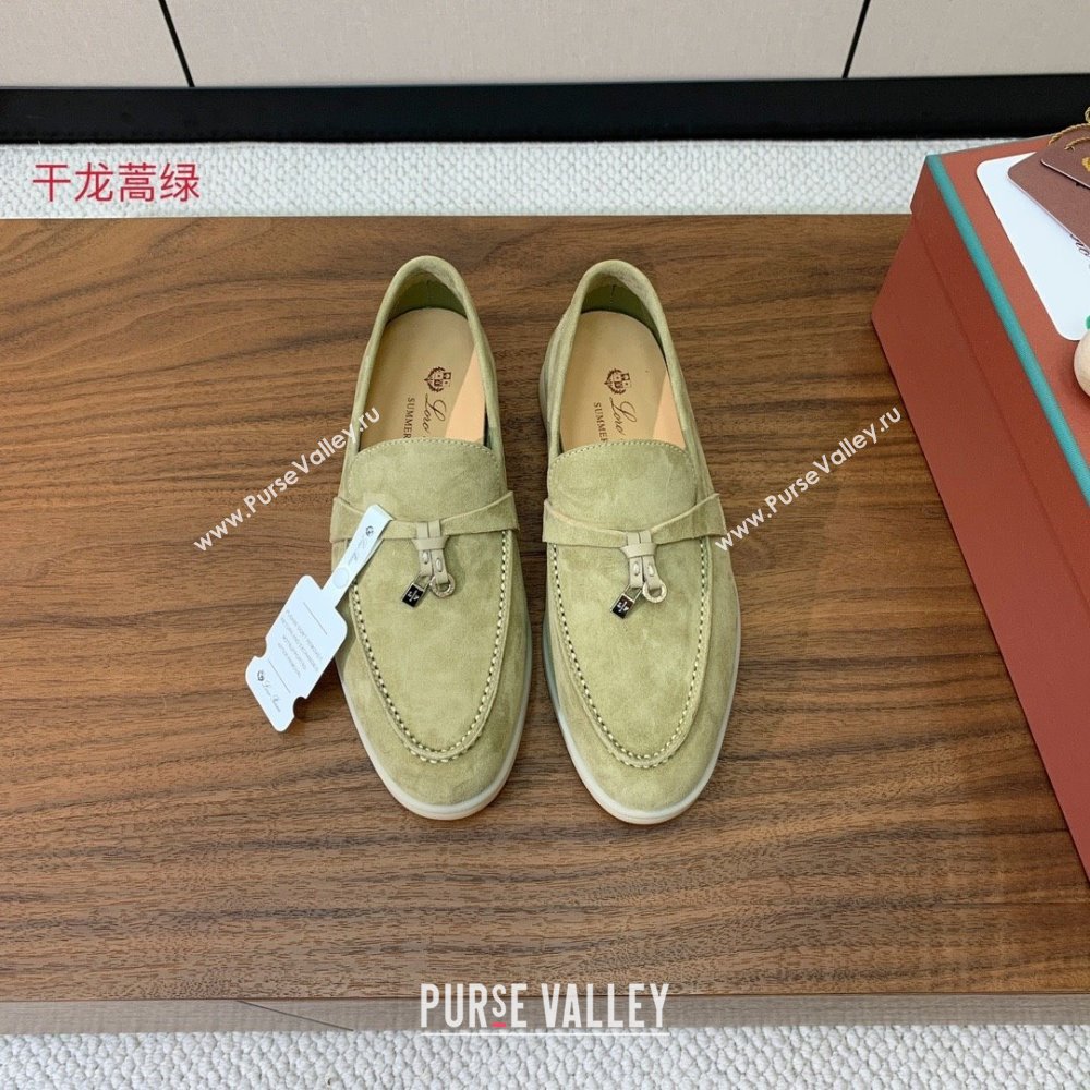 Loro Piana Summer Charms Walk Loafer in Suede LP110409 Light Green 2025 (HH-25110409)