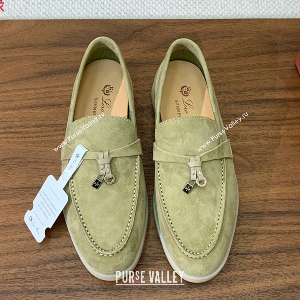 Loro Piana Summer Charms Walk Loafer in Suede LP110409 Light Green 2025 (HH-25110409)