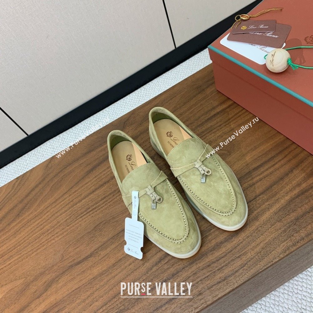 Loro Piana Summer Charms Walk Loafer in Suede LP110409 Light Green 2025 (HH-25110409)