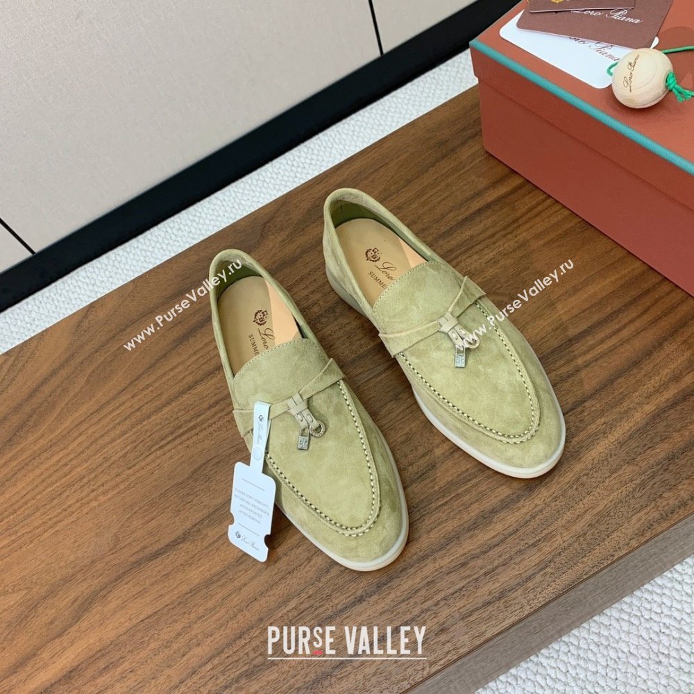 Loro Piana Summer Charms Walk Loafer in Suede LP110409 Light Green 2025 (HH-25110409)