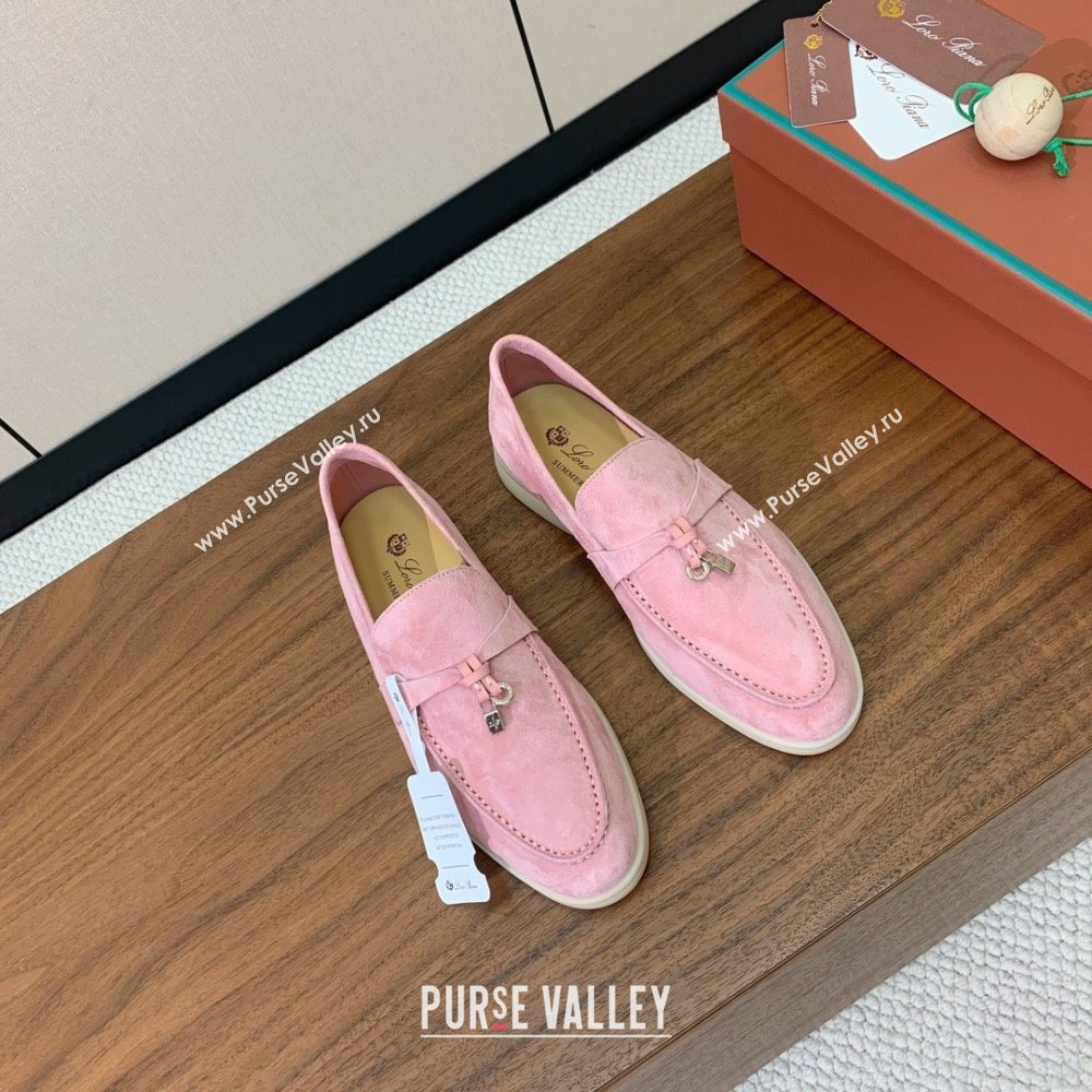 Loro Piana Summer Charms Walk Loafer in Suede LP110405 1971 Pink 2025 (HH-25110405)