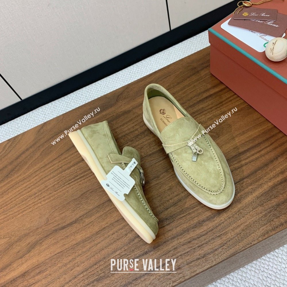 Loro Piana Summer Charms Walk Loafer in Suede LP110409 Light Green 2025 (HH-25110409)