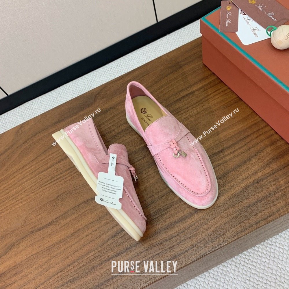Loro Piana Summer Charms Walk Loafer in Suede LP110405 1971 Pink 2025 (HH-25110405)