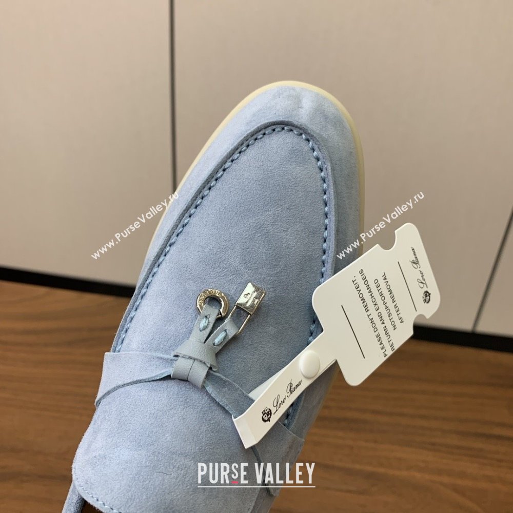 Loro Piana Summer Charms Walk Loafer in Suede LP110412 Light Blue 2025 (HH-25110412)