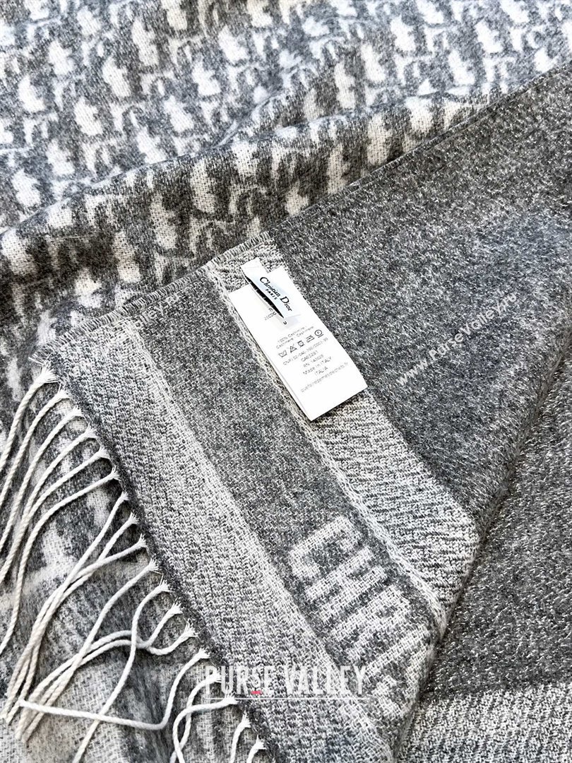 Dior Oblique Cashmere Scarf D110511 Grey 2025 (O-25110511)