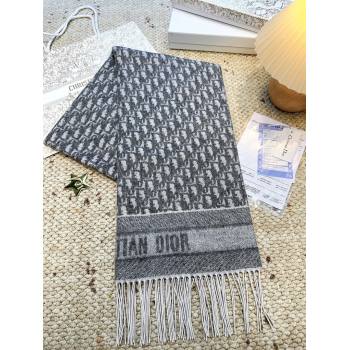 Dior Oblique Cashmere Scarf D110511 Grey 2025 (O-25110511)