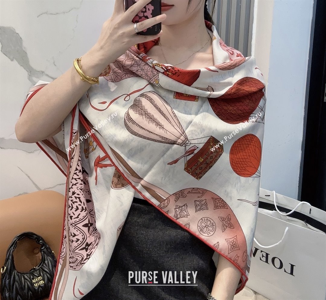 Louis Vuitton Cashmere Silk Scarf 140x140 LV110512 Red 2025 (O-25110512)