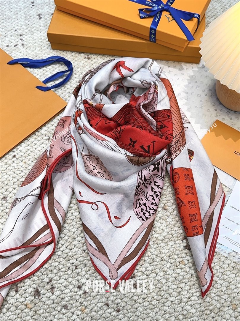 Louis Vuitton Cashmere Silk Scarf 140x140 LV110512 Red 2025 (O-25110512)
