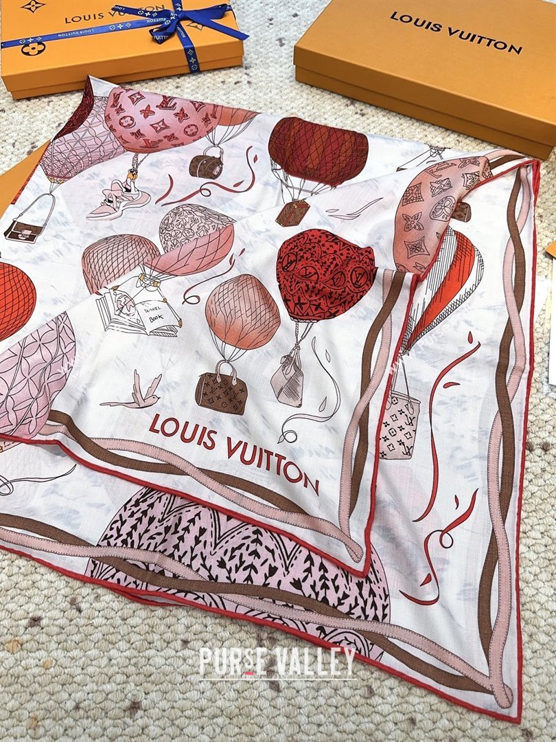 Louis Vuitton Cashmere Silk Scarf 140x140 LV110512 Red 2025 (O-25110512)