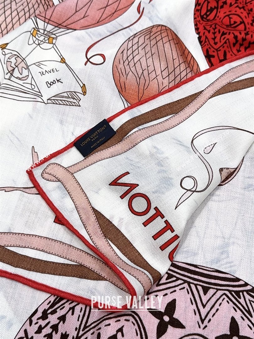 Louis Vuitton Cashmere Silk Scarf 140x140 LV110512 Red 2025 (O-25110512)