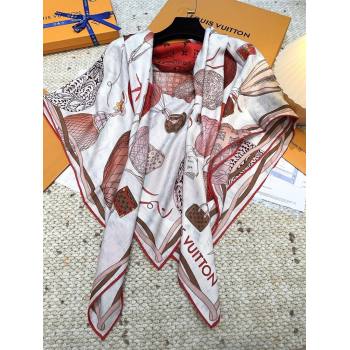 Louis Vuitton Cashmere Silk Scarf 140x140 LV110512 Red 2025 (O-25110512)