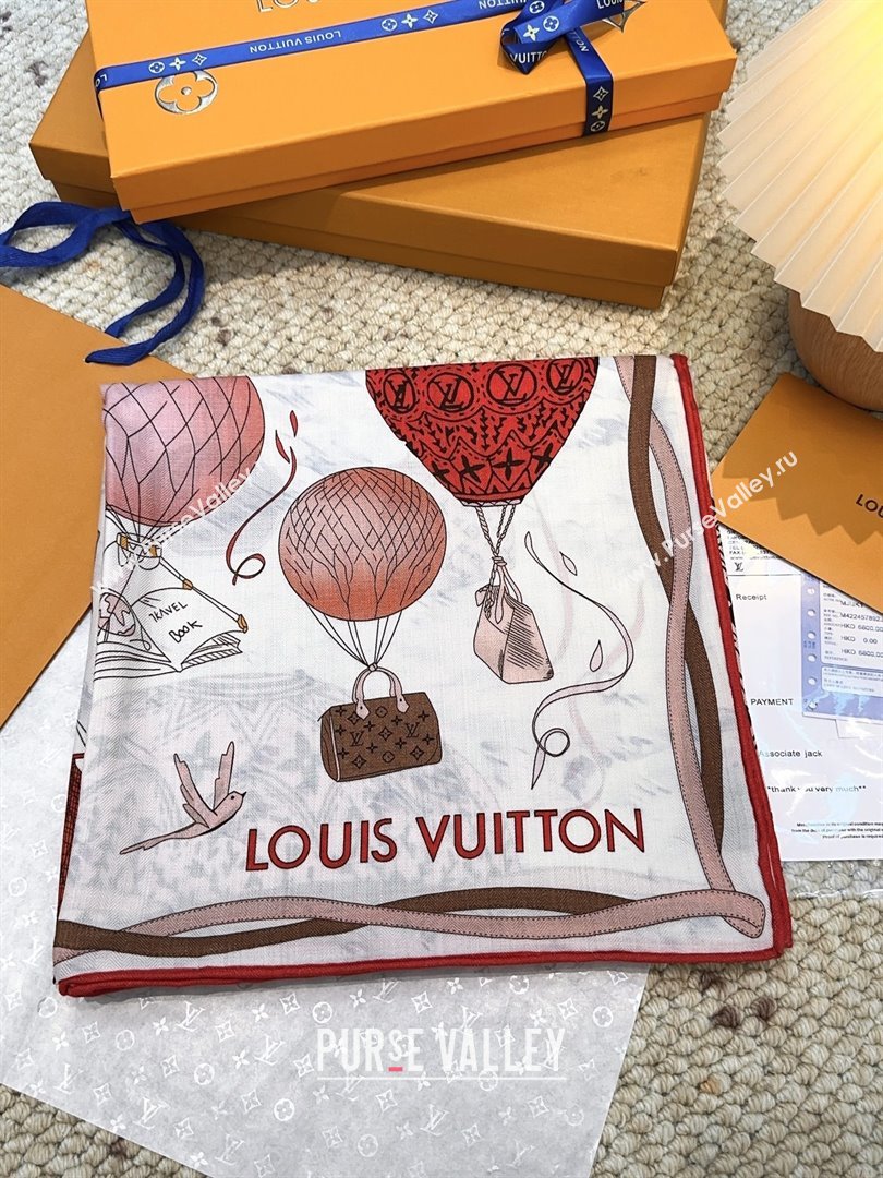 Louis Vuitton Cashmere Silk Scarf 140x140 LV110512 Red 2025 (O-25110512)