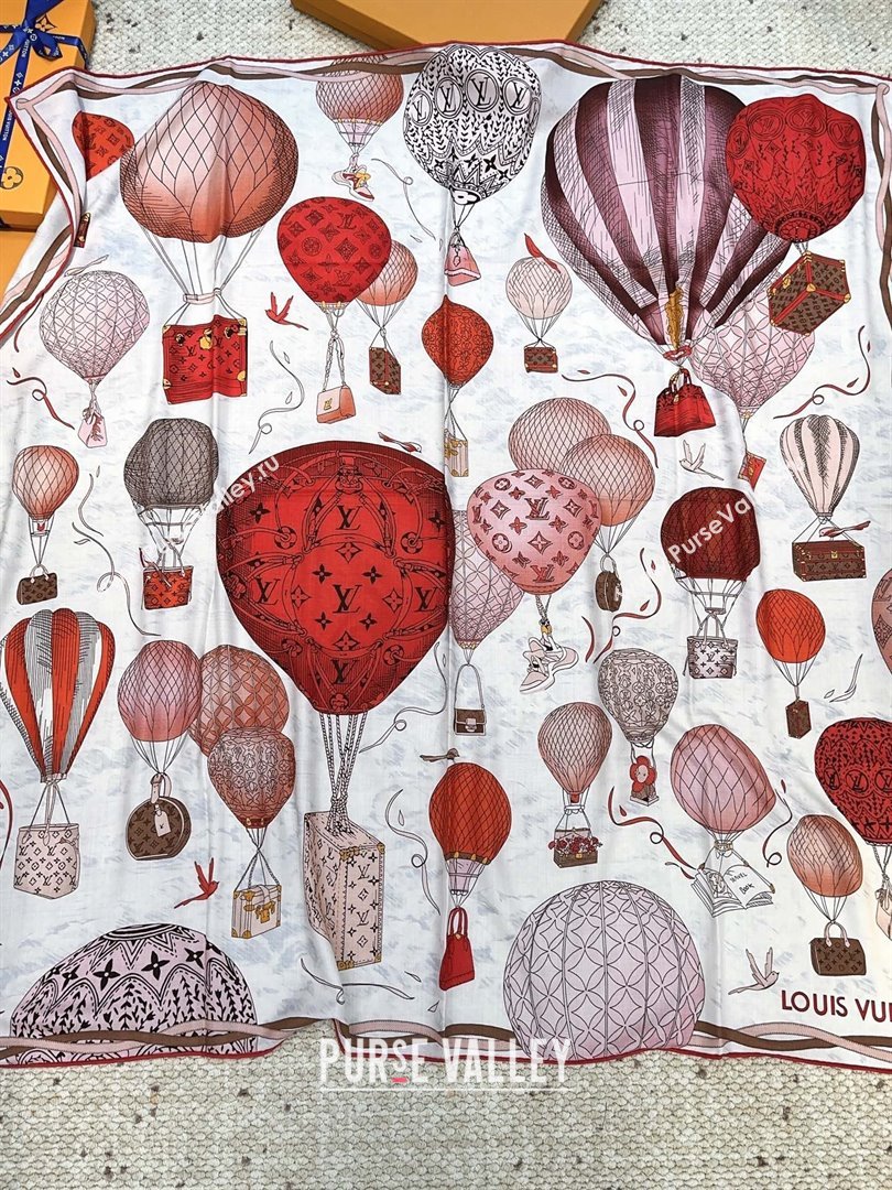 Louis Vuitton Cashmere Silk Scarf 140x140 LV110512 Red 2025 (O-25110512)