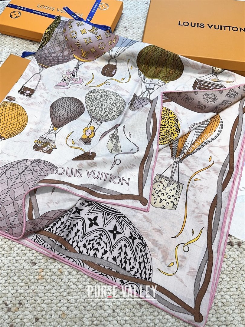 Louis Vuitton Cashmere Silk Scarf 140x140 LV110513 Beige 2025 (O-25110513)