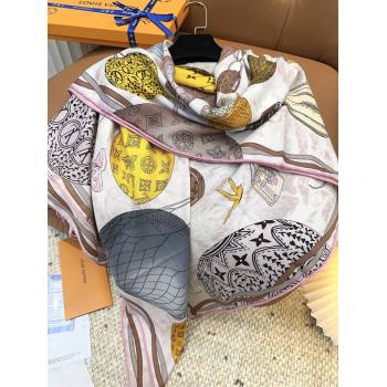Louis Vuitton Cashmere Silk Scarf 140x140 LV110513 Beige 2025 (O-25110513)