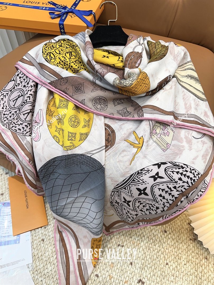 Louis Vuitton Cashmere Silk Scarf 140x140 LV110513 Beige 2025 (O-25110513)