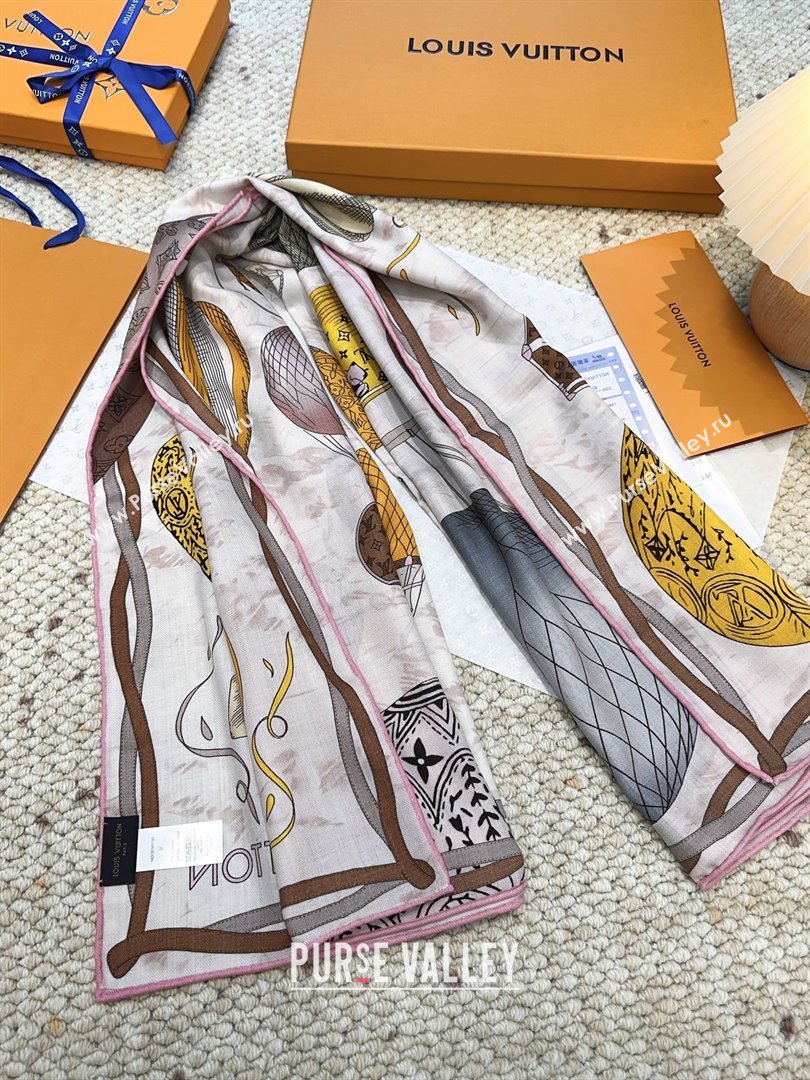 Louis Vuitton Cashmere Silk Scarf 140x140 LV110513 Beige 2025 (O-25110513)