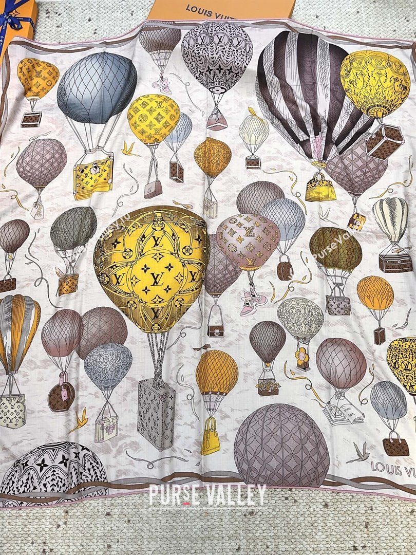 Louis Vuitton Cashmere Silk Scarf 140x140 LV110513 Beige 2025 (O-25110513)