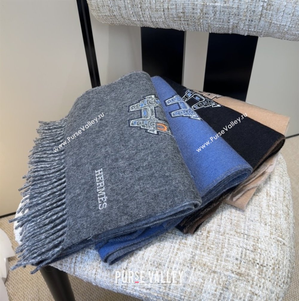 Hermes Long190x35cm Scarf H110502 Blue 2025 (O-25110502)