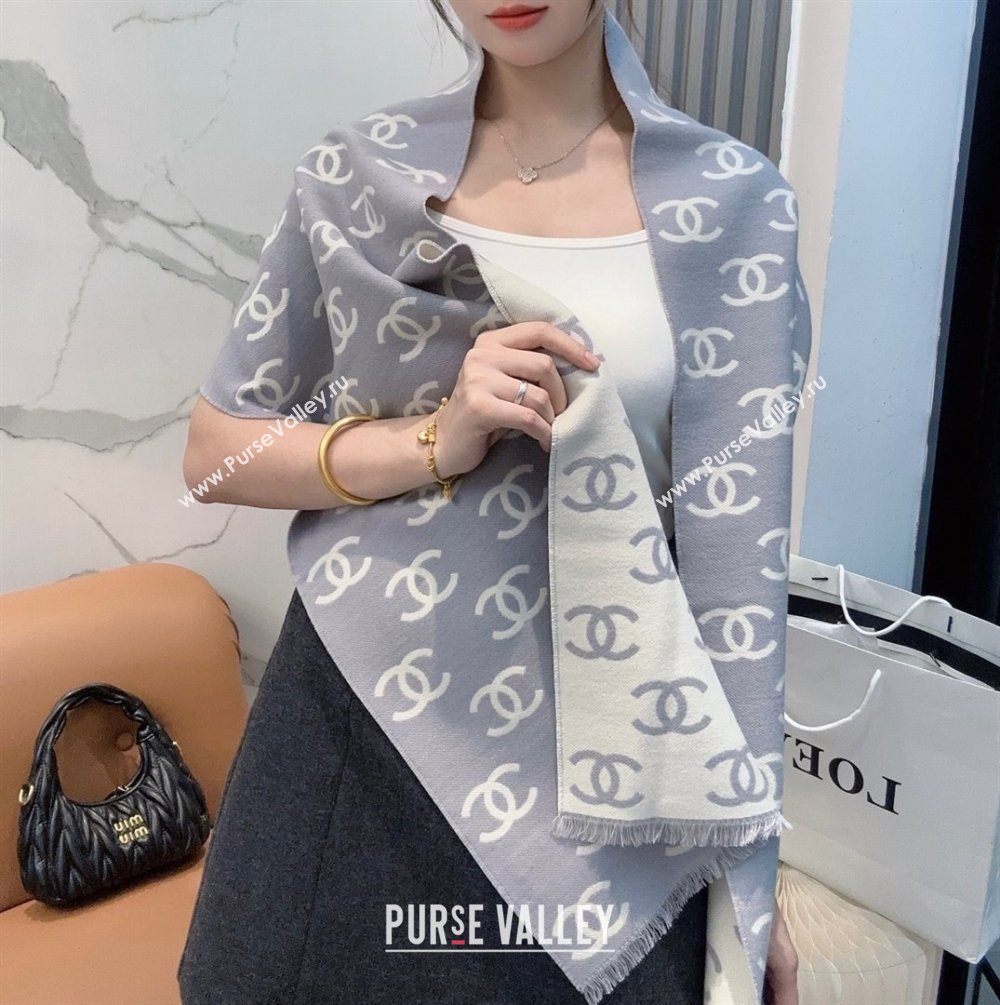 Chanel Wool Cashmere Scarf 180x35cm CH110515 Grey 2025 (O-25110515)